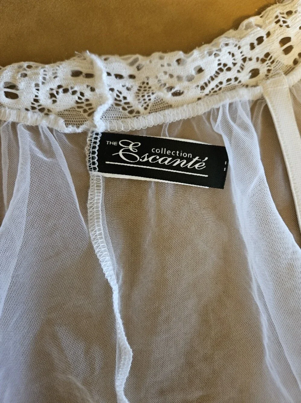 Escante Collection White Lace Halter Babydoll (Deadstock) Vintage